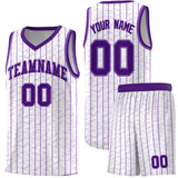 Custom White Custom Gray Pinstripe Retro Sets Uniform Basketball Jersey