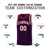 Custom Navy Custom Gray Pinstripe Retro Sets Uniform Basketball Jersey