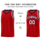 Custom Red Custom Gray Pinstripe Retro Sets Uniform Basketball Jersey