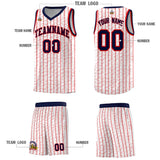 Custom White Custom Gray Pinstripe Retro Sets Uniform Basketball Jersey