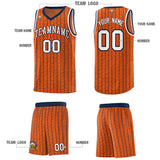 Custom Orange Custom Gray Pinstripe Retro Sets Uniform Basketball Jersey