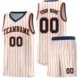 Custom White Custom Gray Pinstripe Retro Sets Uniform Basketball Jersey
