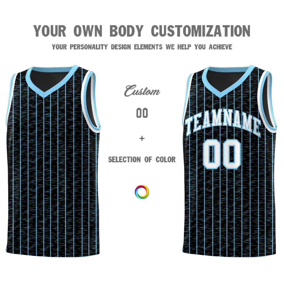 Custom Black Custom Gray Pinstripe Retro Sets Uniform Basketball Jersey