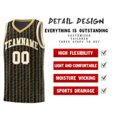 Custom Black Custom Gray Pinstripe Retro Sets Uniform Basketball Jersey
