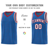Custom Royal Custom Gray Pinstripe Retro Sets Uniform Basketball Jersey