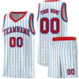 Custom White Custom Gray Pinstripe Retro Sets Uniform Basketball Jersey