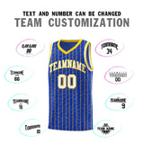 Custom Royal Blue Custom Gray Pinstripe Retro Sets Uniform Basketball Jersey