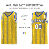 Custom Gold Custom Gray Pinstripe Retro Sets Uniform Basketball Jersey