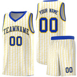 Custom White Custom Gray Pinstripe Retro Sets Uniform Basketball Jersey