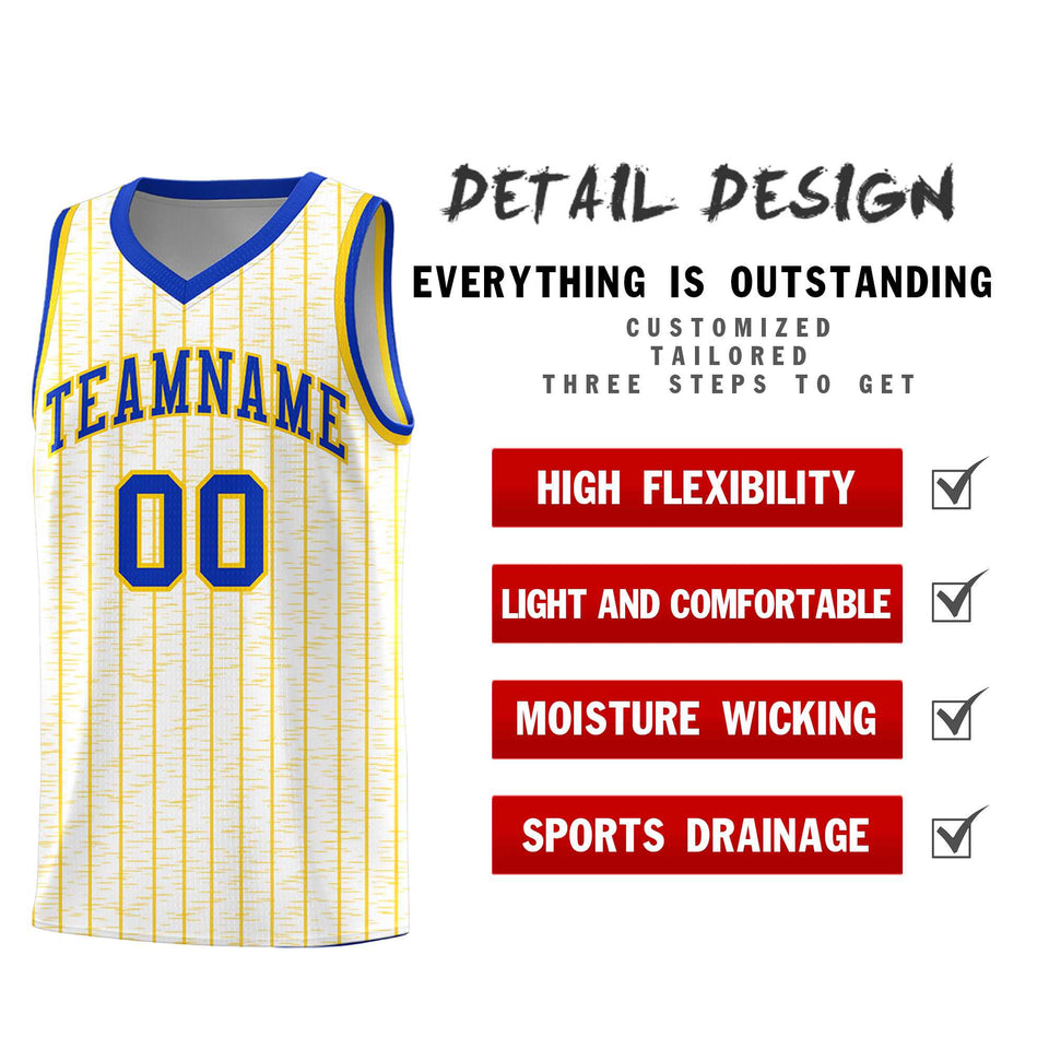 Custom White Custom Gray Pinstripe Retro Sets Uniform Basketball Jersey