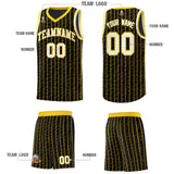Custom Black Custom Gray Pinstripe Retro Sets Uniform Basketball Jersey