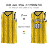 Custom Gold Custom Gray Pinstripe Retro Sets Uniform Basketball Jersey