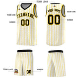 Custom White Custom Gray Pinstripe Retro Sets Uniform Basketball Jersey