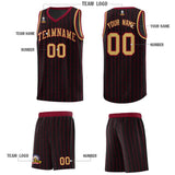 Custom Black Custom Gray Pinstripe Retro Sets Uniform Basketball Jersey
