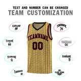 Custom Old Gold Custom Gray Pinstripe Retro Sets Uniform Basketball Jersey