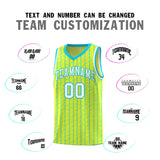 Custom Fluorescent Green Custom Gray Pinstripe Retro Sets Uniform Basketball Jersey