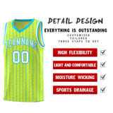 Custom Fluorescent Green Custom Gray Pinstripe Retro Sets Uniform Basketball Jersey