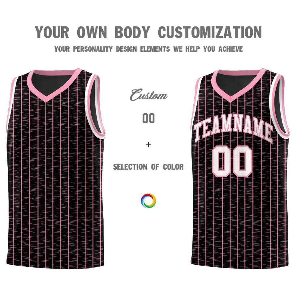 Custom Black Custom Gray Pinstripe Retro Sets Uniform Basketball Jersey