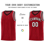 Custom Red Custom Gray Pinstripe Retro Sets Uniform Basketball Jersey