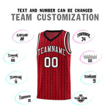Custom Red Custom Gray Pinstripe Retro Sets Uniform Basketball Jersey
