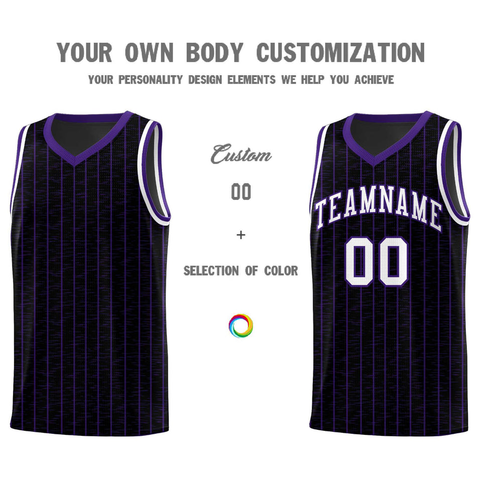 Custom Black Custom Gray Pinstripe Retro Sets Uniform Basketball Jersey