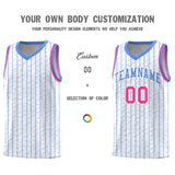 Custom White Custom Gray Pinstripe Retro Sets Uniform Basketball Jersey