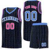 Custom Black Custom Gray Pinstripe Retro Sets Uniform Basketball Jersey