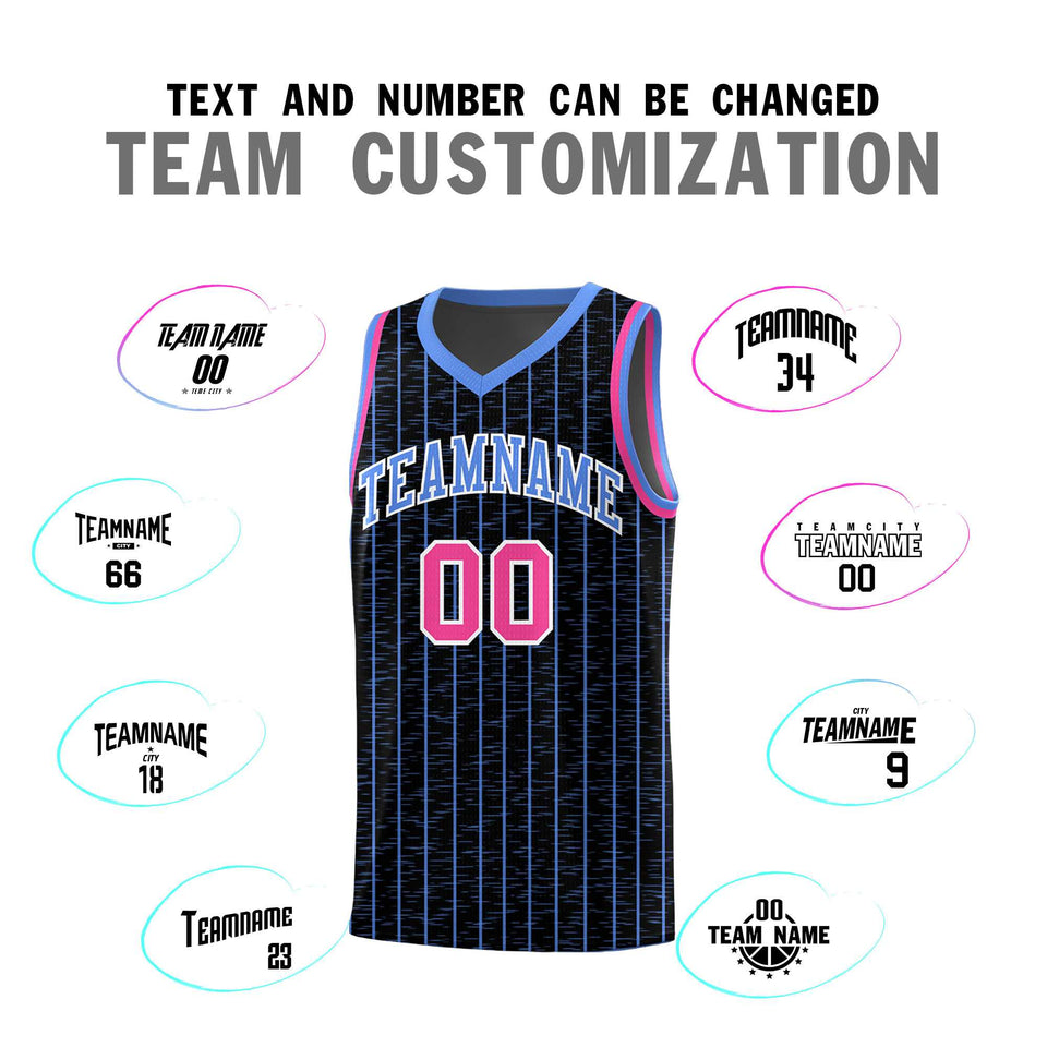 Custom Black Custom Gray Pinstripe Retro Sets Uniform Basketball Jersey