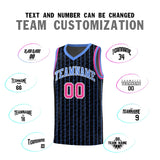 Custom Black Custom Gray Pinstripe Retro Sets Uniform Basketball Jersey