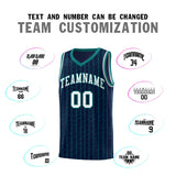 Custom Navy Custom Gray Pinstripe Retro Sets Uniform Basketball Jersey
