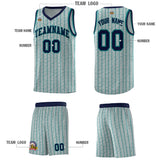 Custom Gray Custom Gray Pinstripe Retro Sets Uniform Basketball Jersey
