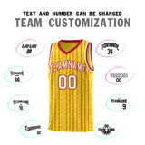 Custom Gold Custom Gray Pinstripe Retro Sets Uniform Basketball Jersey