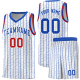 Custom White Custom Gray Pinstripe Retro Sets Uniform Basketball Jersey