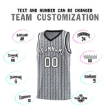 Custom Gray Custom Gray Pinstripe Retro Sets Uniform Basketball Jersey