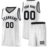 Custom White Custom Gray Pinstripe Retro Sets Uniform Basketball Jersey