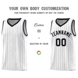 Custom White Custom Gray Pinstripe Retro Sets Uniform Basketball Jersey