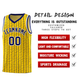 Custom Gold Custom Gray Pinstripe Retro Sets Uniform Basketball Jersey