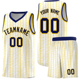 Custom White Custom Gray Pinstripe Retro Sets Uniform Basketball Jersey
