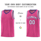 Custom Pink Custom Gray Pinstripe Retro Sets Uniform Basketball Jersey