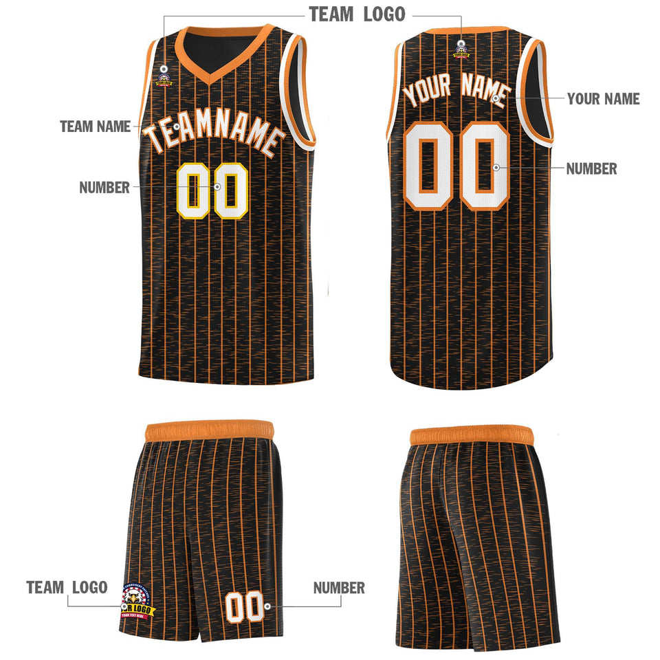 Custom Black Custom Gray Pinstripe Retro Sets Uniform Basketball Jersey