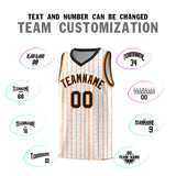 Custom White Custom Gray Pinstripe Retro Sets Uniform Basketball Jersey