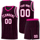Custom Black Custom Gray Pinstripe Retro Sets Uniform Basketball Jersey
