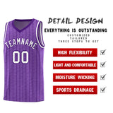 Custom Light Purple Custom Gray Pinstripe Retro Sets Uniform Basketball Jersey
