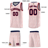 Custom White Custom Gray Pinstripe Retro Sets Uniform Basketball Jersey