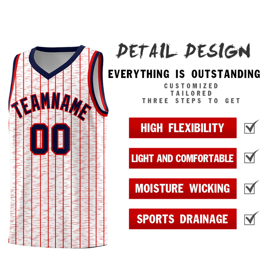 Custom White Custom Gray Pinstripe Retro Sets Uniform Basketball Jersey