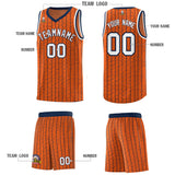 Custom Orange Custom Gray Pinstripe Retro Sets Uniform Basketball Jersey