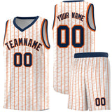 Custom White Custom Gray Pinstripe Retro Sets Uniform Basketball Jersey