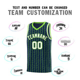 Custom Navy Custom Gray Pinstripe Retro Sets Uniform Basketball Jersey