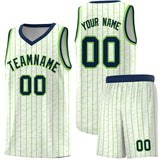 Custom White Custom Gray Pinstripe Retro Sets Uniform Basketball Jersey