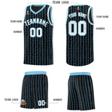 Custom Black Custom Gray Pinstripe Retro Sets Uniform Basketball Jersey